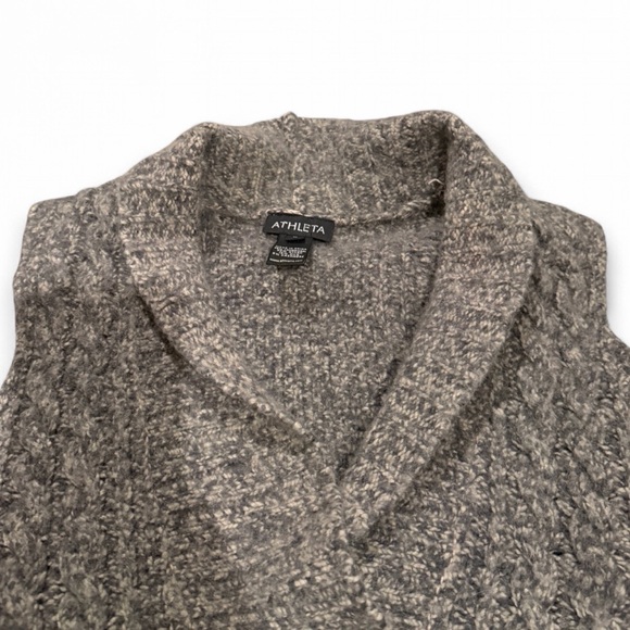 Athleta Marled Gray Sleeveless Sweater Vest Lambswool Silk & Cashmere Size M - Picture 4 of 8